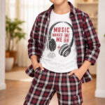 Red, Black, and White Flannel Set
